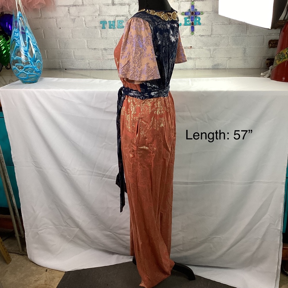 Anthropologie Akemi + Kin Sofia Metallic Jumpsuit Size 6 - Picture 6 of 12
